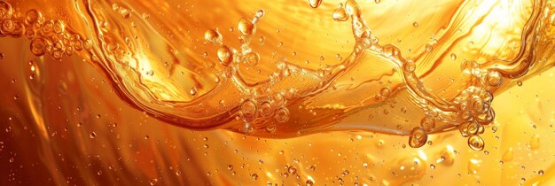 Golden Liquid Splash Dynamic Closeup