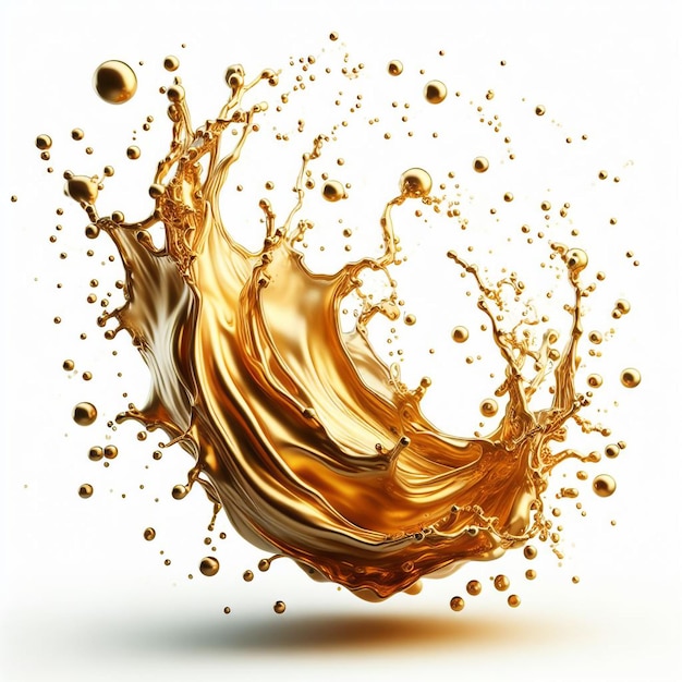 Golden liquid splash