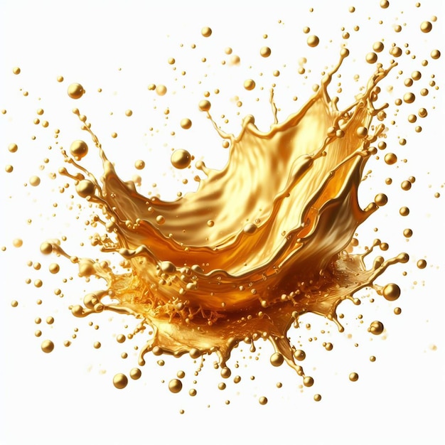 Golden liquid splash