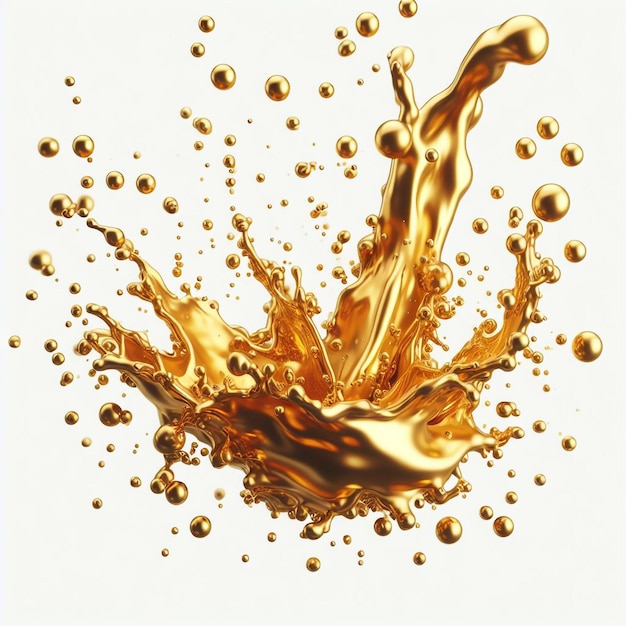 Golden liquid splash