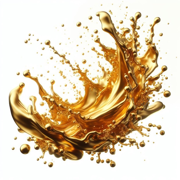 Golden liquid splash