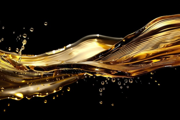 Golden liquid splash