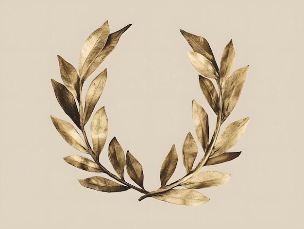 Golden logo frameElegant Golden Laurel Wreath Emblem