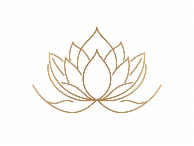 Golden Lotus Flower Illustration