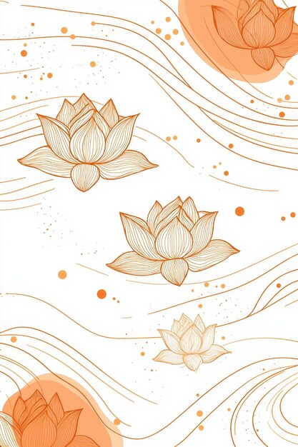 Photo golden lotus flowers on abstract white background