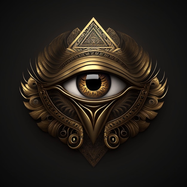 The golden luxury eye of horusGenerative AI