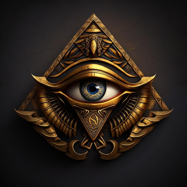 The golden luxury eye of horusGenerative AI