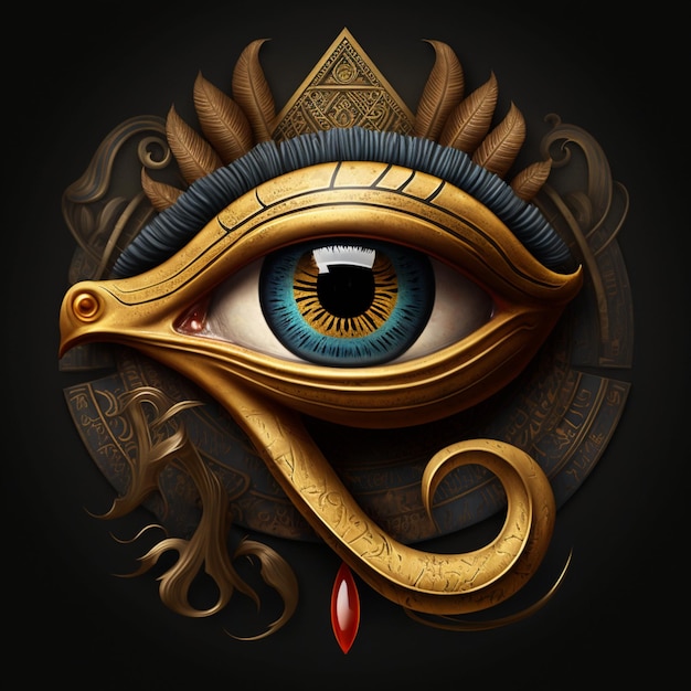 The golden luxury eye of horusGenerative AI