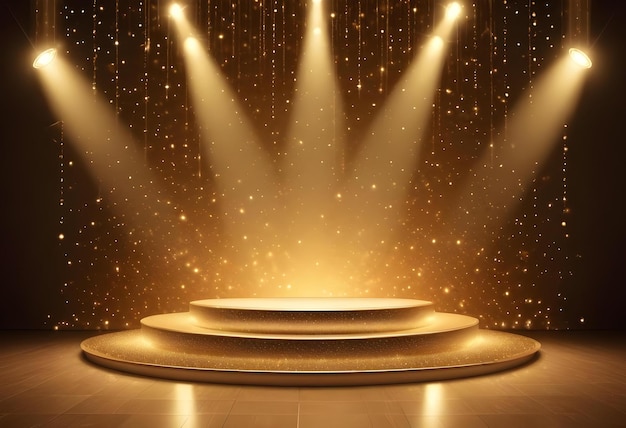 golden luxury podium stage background