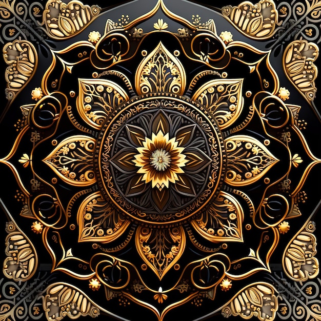 Golden Mandala Elegance Luxurious Backdrop