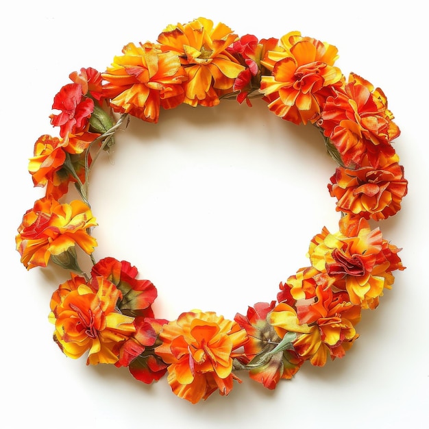 Photo golden marigolds and traditional ofrenda decor for da de los muertos