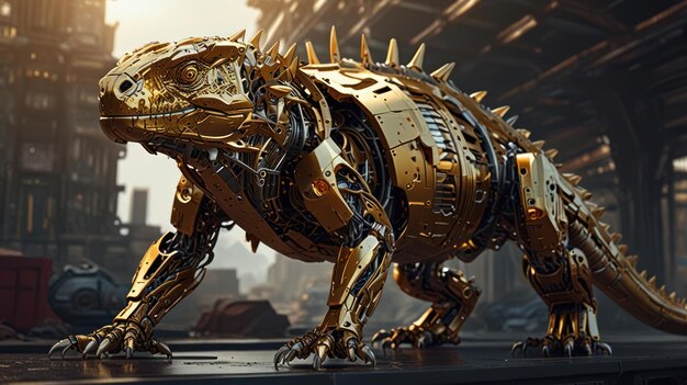 Golden Mechanical Lizard