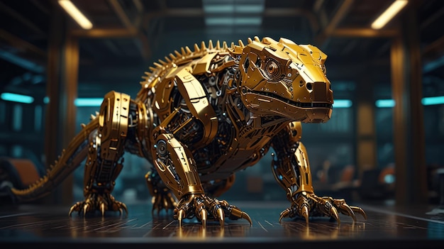 Golden Mechanical Lizard