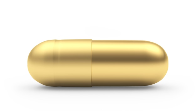 Golden medical capsule