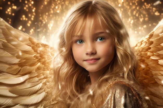 Golden merry christmas angel