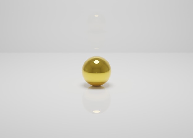 Golden Metal Ball 3D rendered image