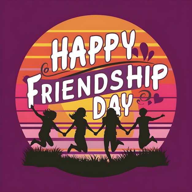 Golden Moments Friendship Day Sunset TShirt Design