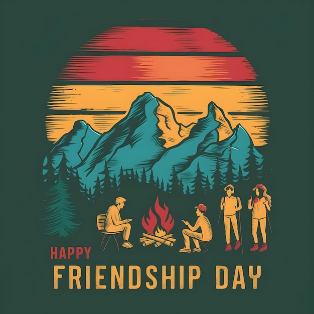 Photo golden moments friendship day sunset tshirt design