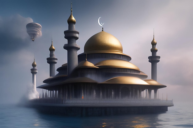 The golden mosque in the sky