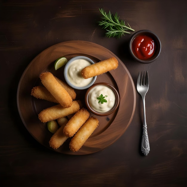 Golden Mozzarella Sticks with Savory Dipping Sauce