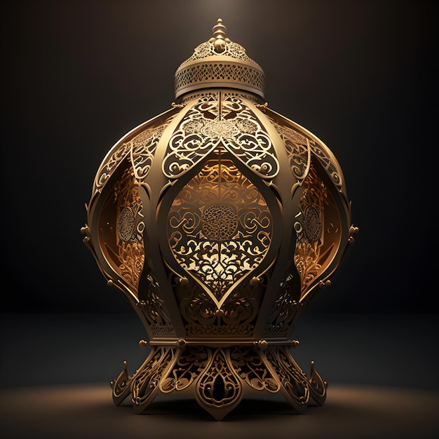 A golden object with a decorative design on it