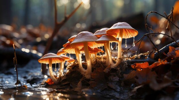 Golden Oyster Mushrooms Found in the Wild