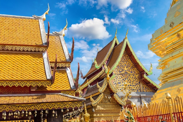 Golden pagoda Wat Phra That Doi Suthep in Chiang Mai, Thailand