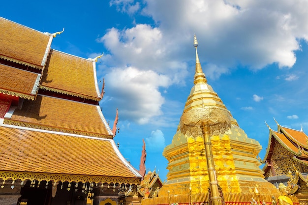 Golden pagoda Wat Phra That Doi Suthep in Chiang Mai, Thailand