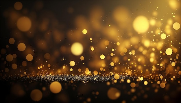 Golden particles bokeh effect luxury background Generative AI