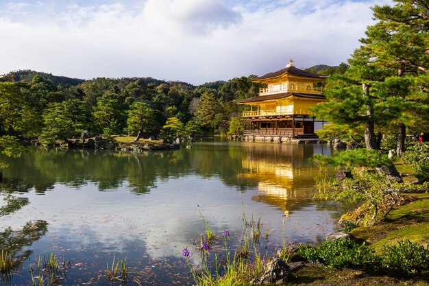 Golden Pavilion on beside the lake.