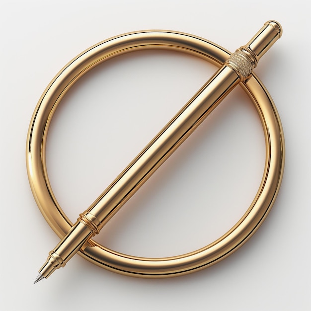 Golden Pen in Circular Display