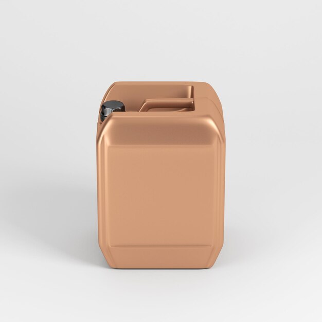 Golden plastic canister jerrycan for motor oil and other 3d rendering