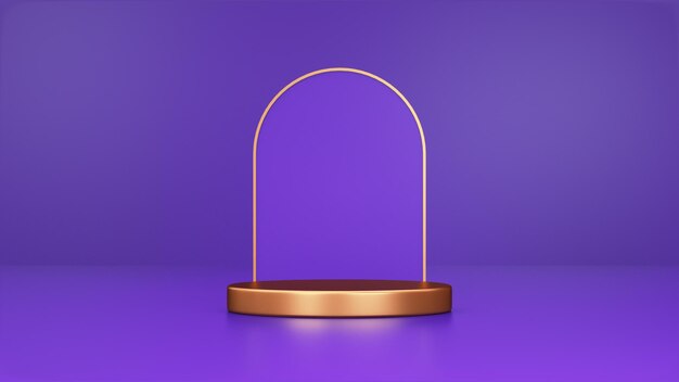 Golden podium on a purple background online sales 3D phone stand