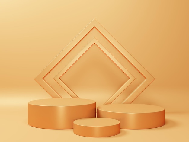 Golden product display background 3d