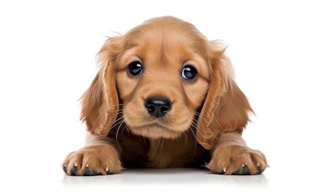 Golden puppy dog on white Background AI