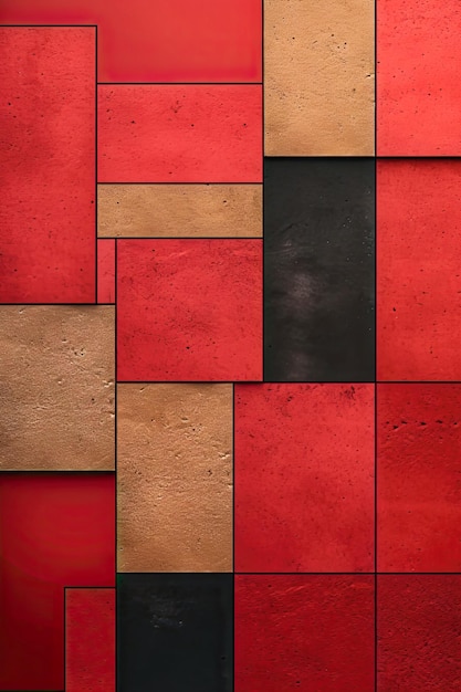 golden ratio pattern with red blocks