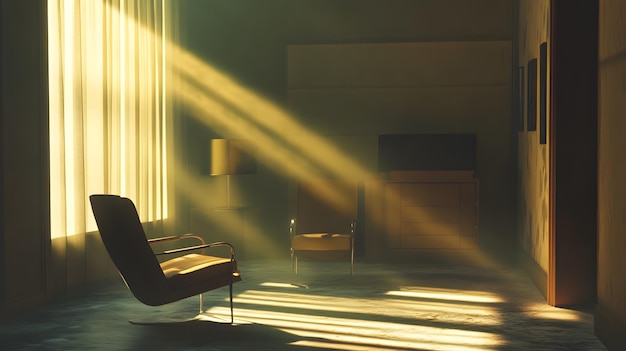 Photo golden rays illuminating a room