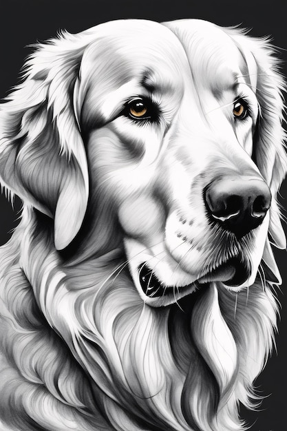 Golden retriever Coloring page Printable poster quality