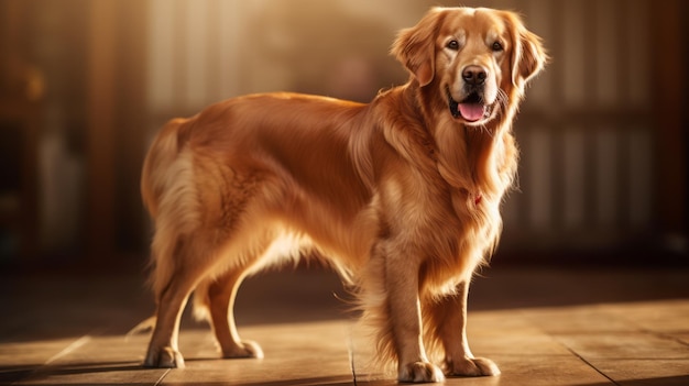 Golden Retriever Dog In Maroon And Gold Alpo Jaakola39s Representational Portrait With Soft Lighting