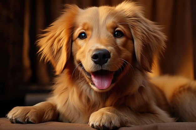 Golden Retriever Dog Puppy 3 months isolated in white generative IA