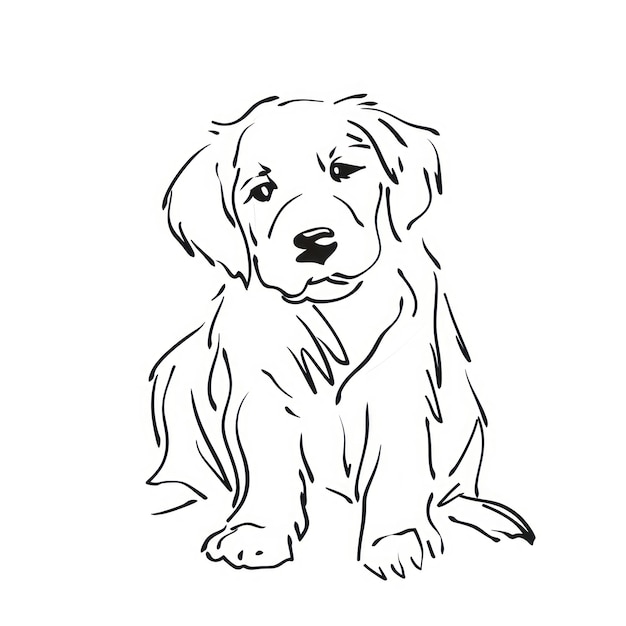 Photo golden retriever doodle drawing animal mammal