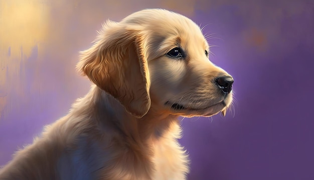 golden retriever illustration by generative AI