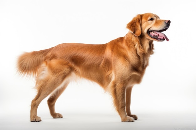 Golden retriever in isolated white background