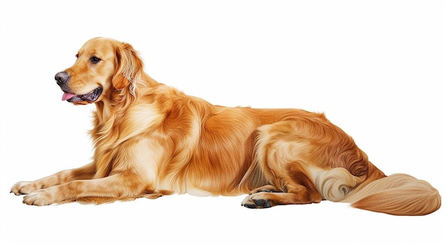 Golden retriever paint Watercolor hand drawn