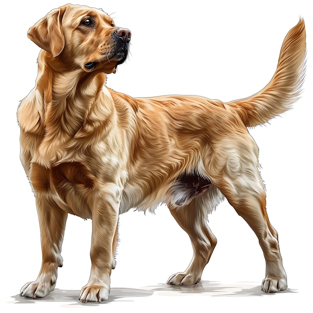 Golden Retriever Scottish Gun Dog in Charming Illustration