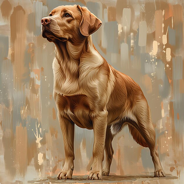 Golden Retriever Scottish Gun Dog in Charming Illustration