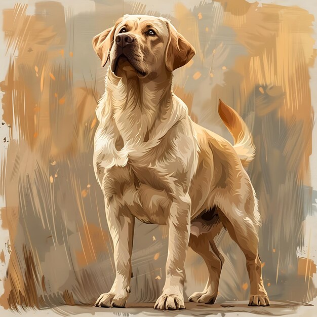 Photo golden retriever scottish gun dog in charming illustration