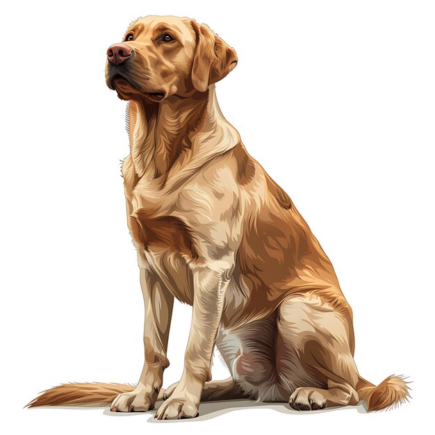 Golden Retriever Scottish Gun Dog in Charming Illustration