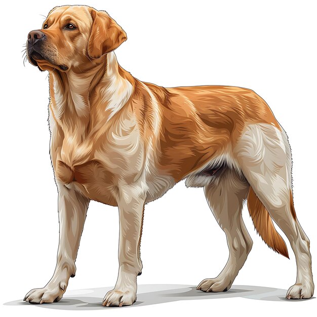 Golden Retriever Scottish Gun Dog in Charming Illustration