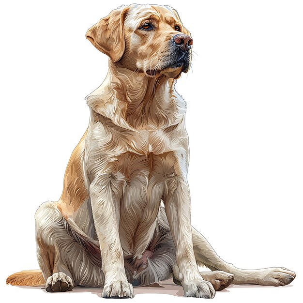 Golden Retriever Scottish Gun Dog in Charming Illustration